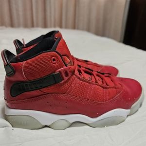 Boys Jordan 6 Rings RED basketball shoes size 3y